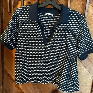 Zara crop knit tshirt size USA M